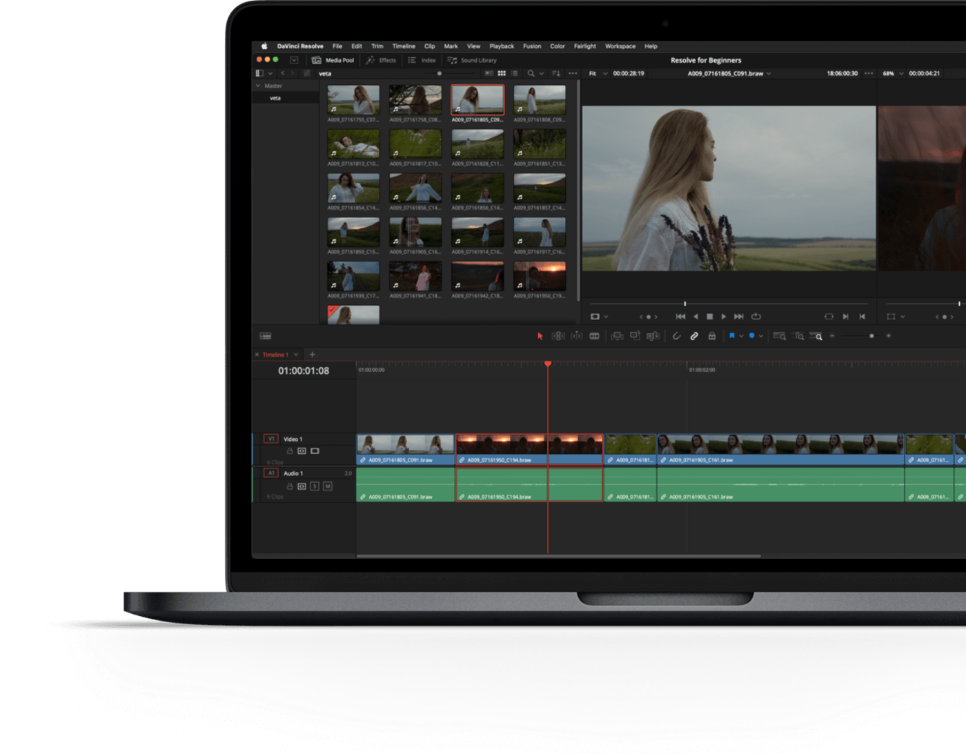 Интерфейс DaVinci Resolve